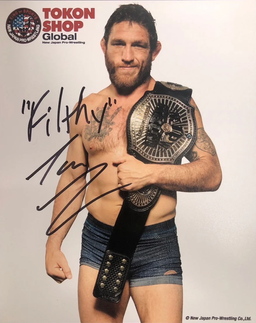 Autographed Tom Lawlor Portrait 2022 02 TSG Belt on Shoulder