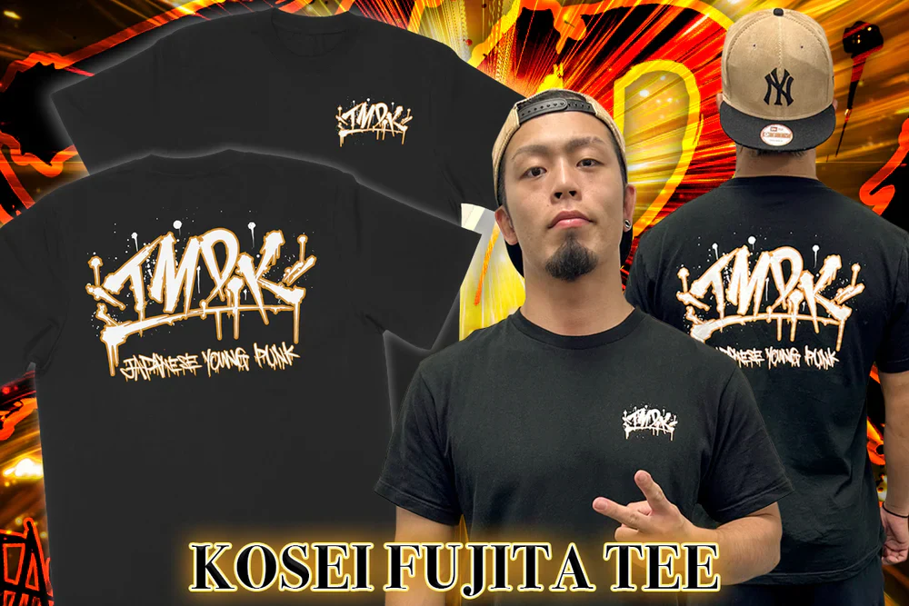Kosei Fujita × Racquer freaks/SHAKU T-Shirt (Black) - Image 5
