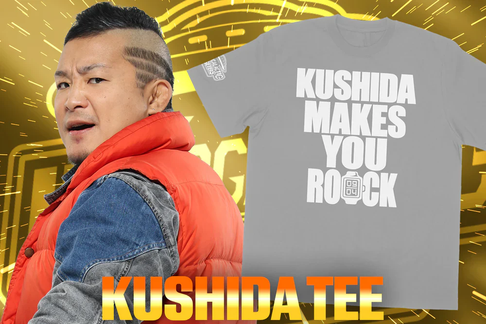 KUSHIDA - Makes You Rock T-shirt (Grey) - Image 3
