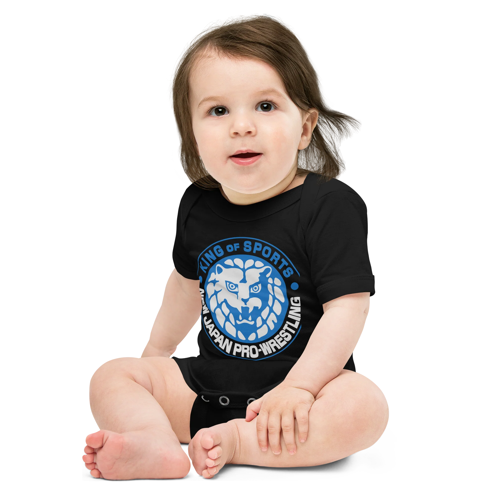 Lion Mark Baby short sleeve one piece (Blue&White) - Image 4