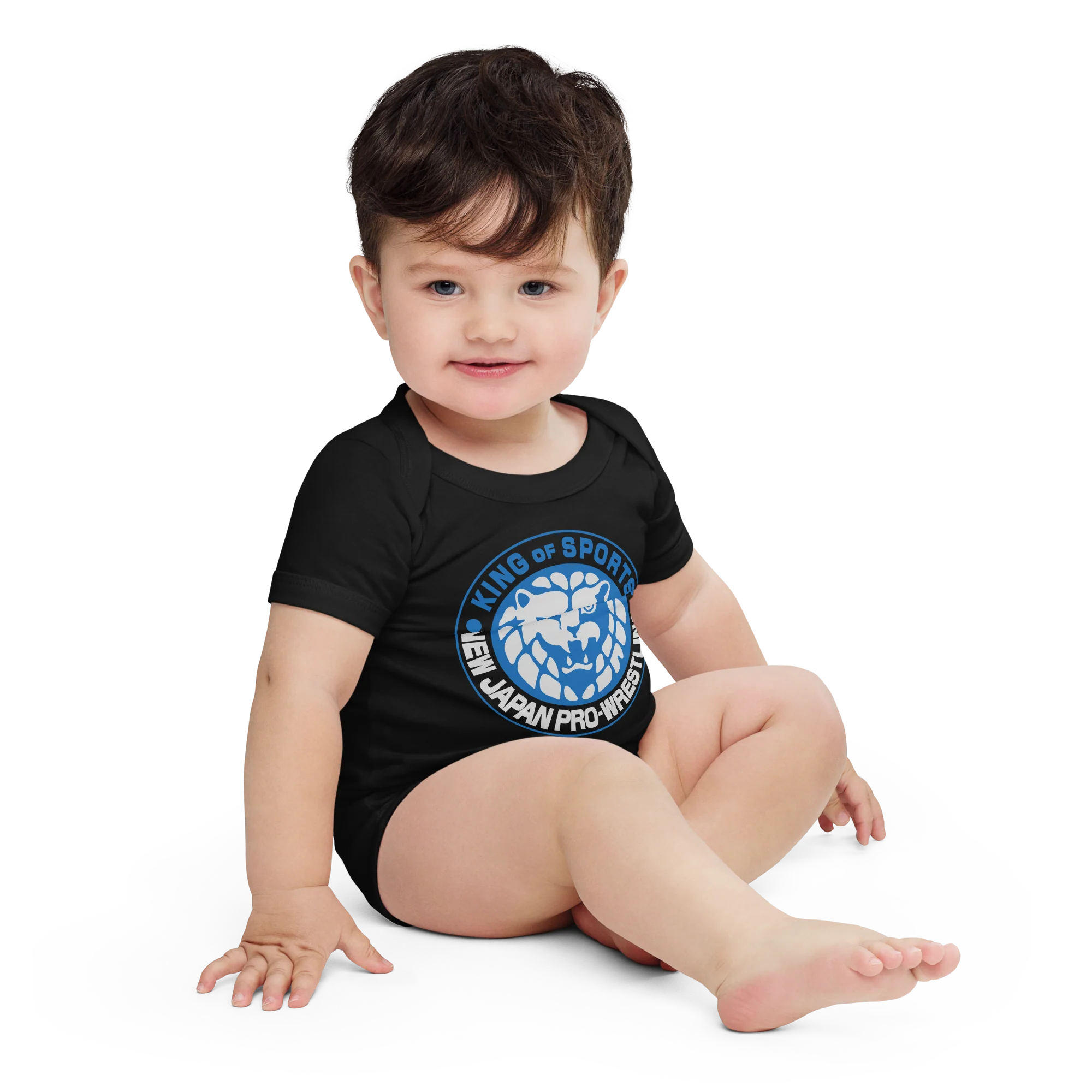 Lion Mark Baby short sleeve one piece (Blue&White) - Image 5