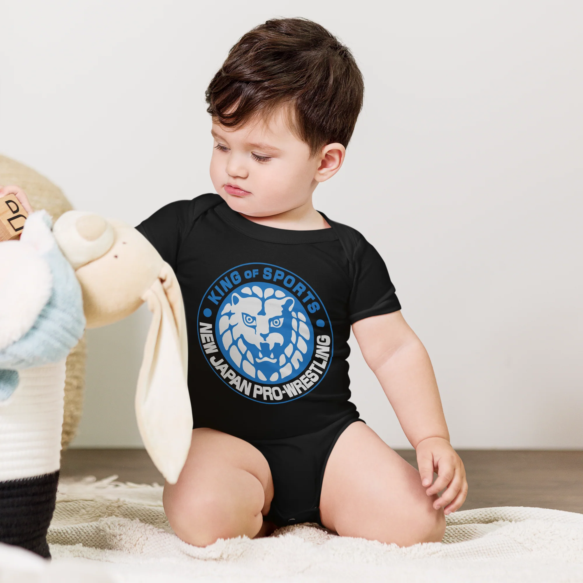 Lion Mark Baby short sleeve one piece (Blue&White) - Image 6