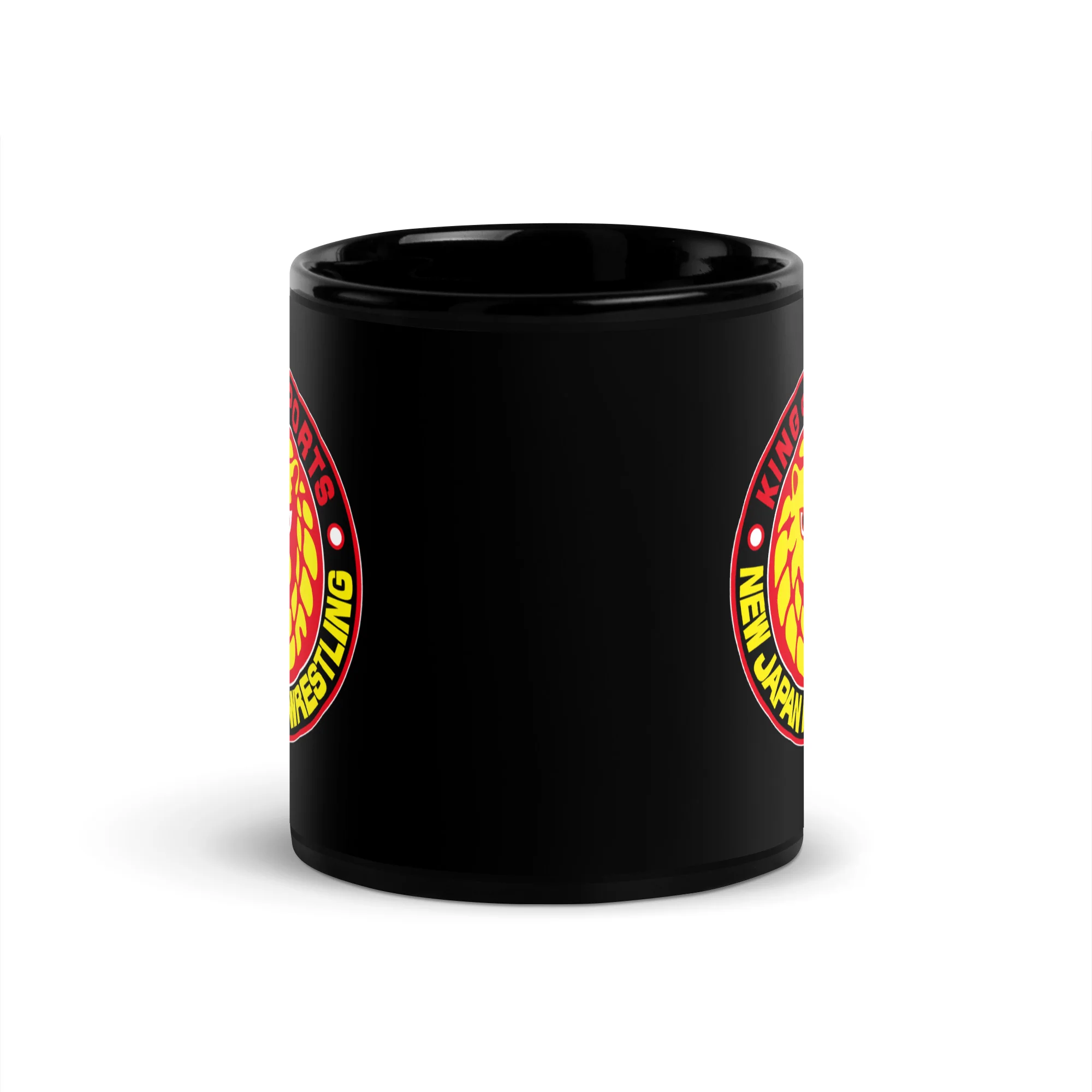 Lion Mark Color Logo Black Glossy Mug - Image 2