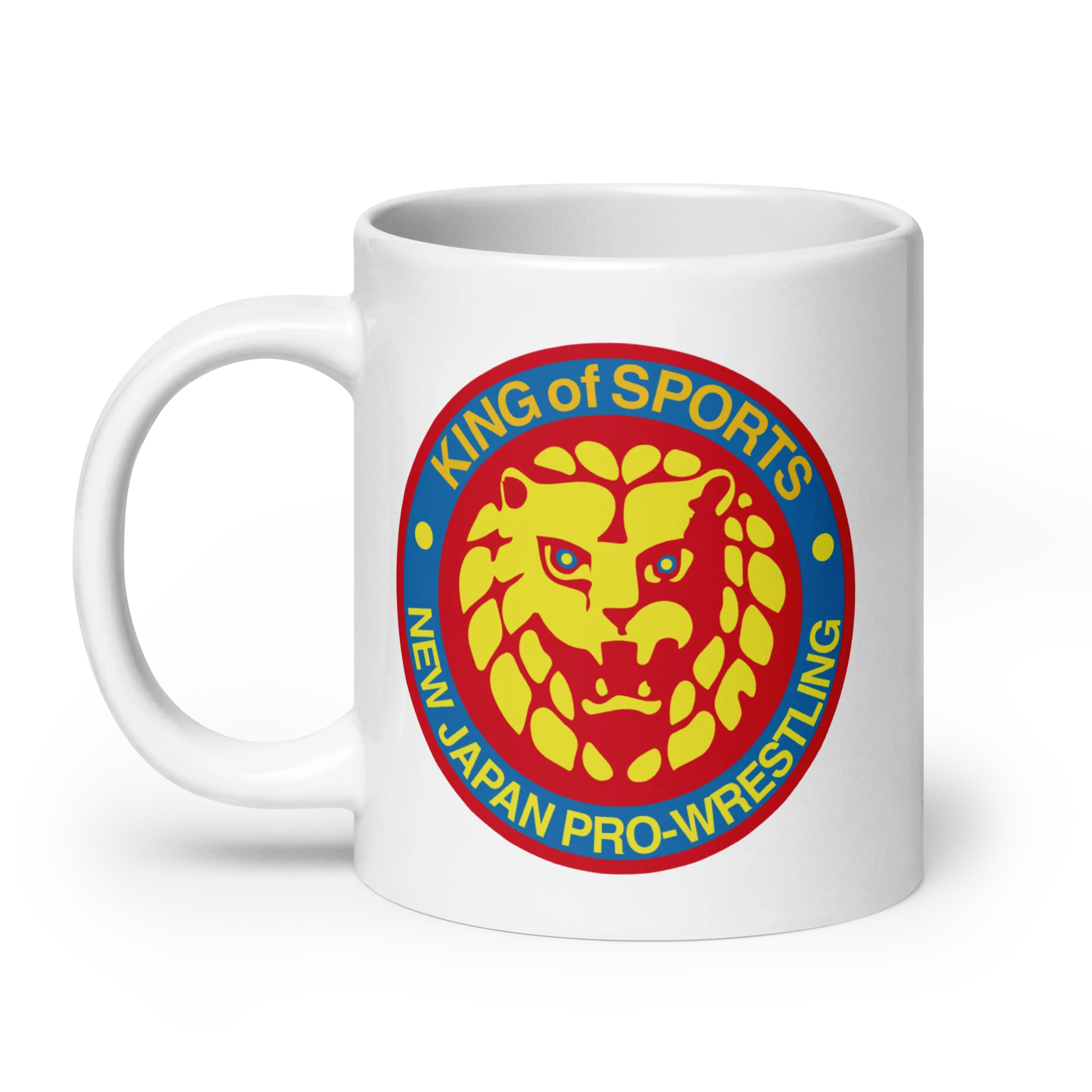 Lion Mark Retro White Glossy Mug - Image 5