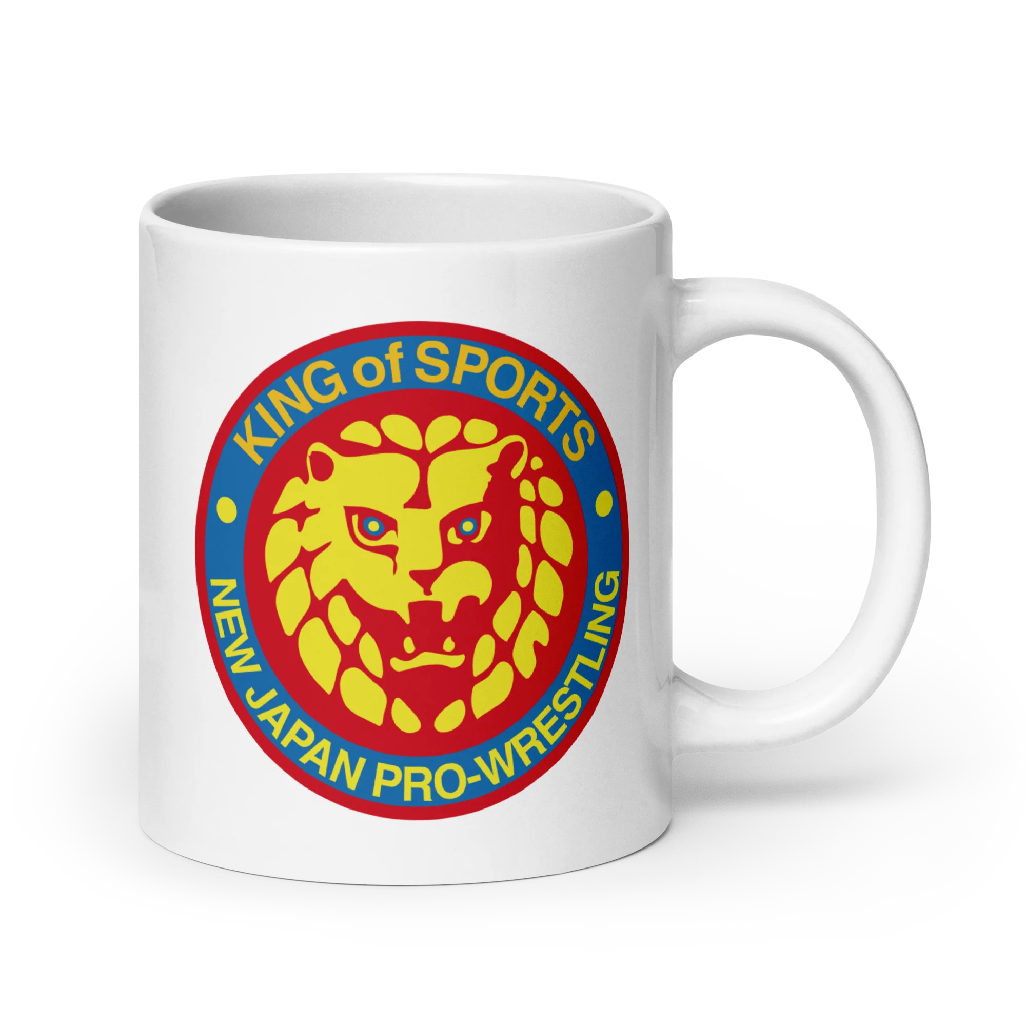 Lion Mark Retro White Glossy Mug - Image 6