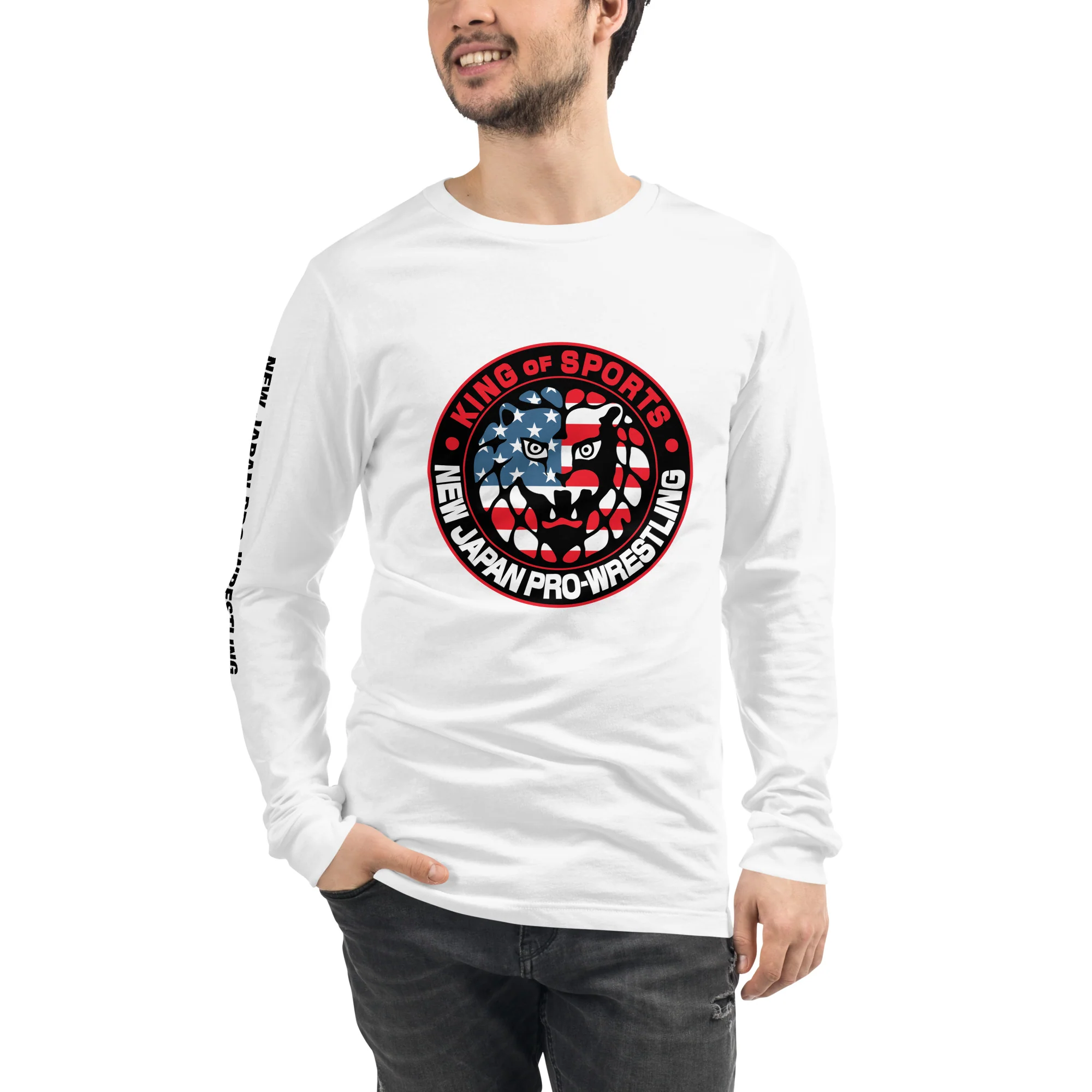 Lion Mark USA Long Sleeve T-shirt/ White - Image 3