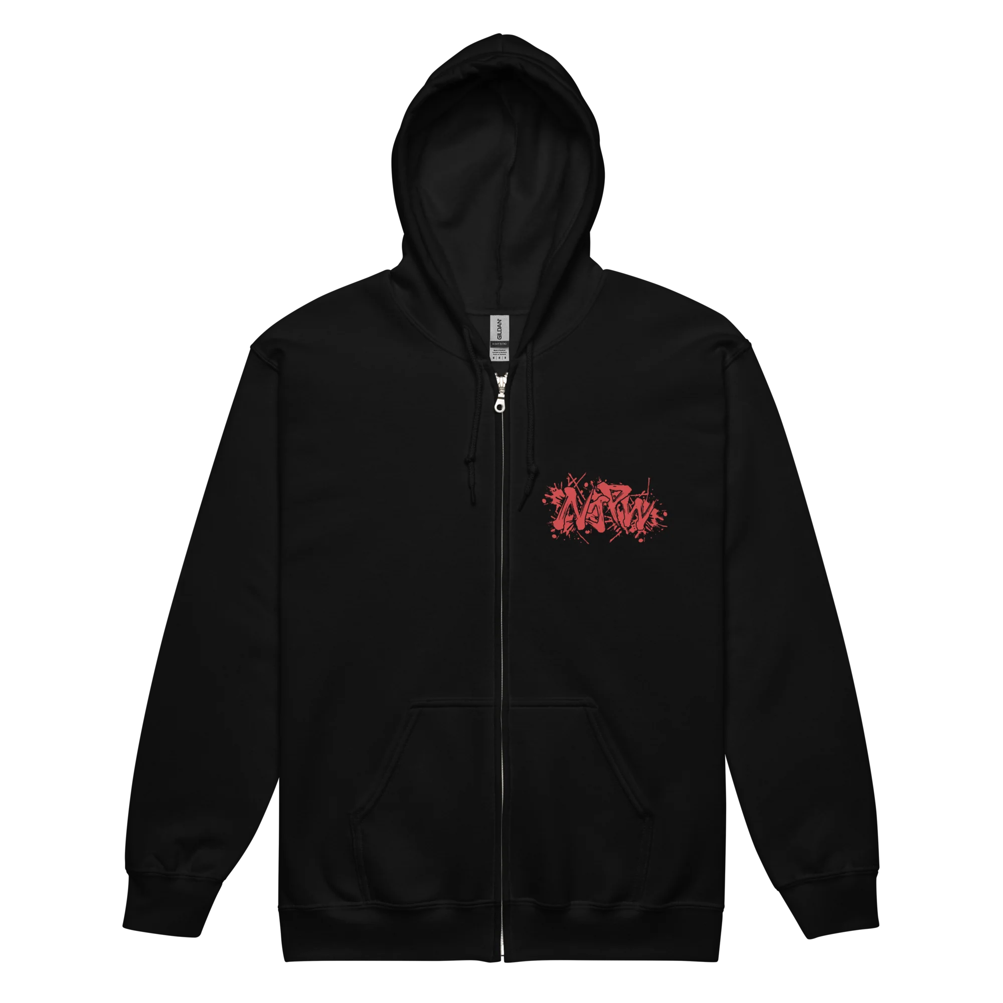 Lion Mark Zip-Up Hoodie (2026 Black & Red)