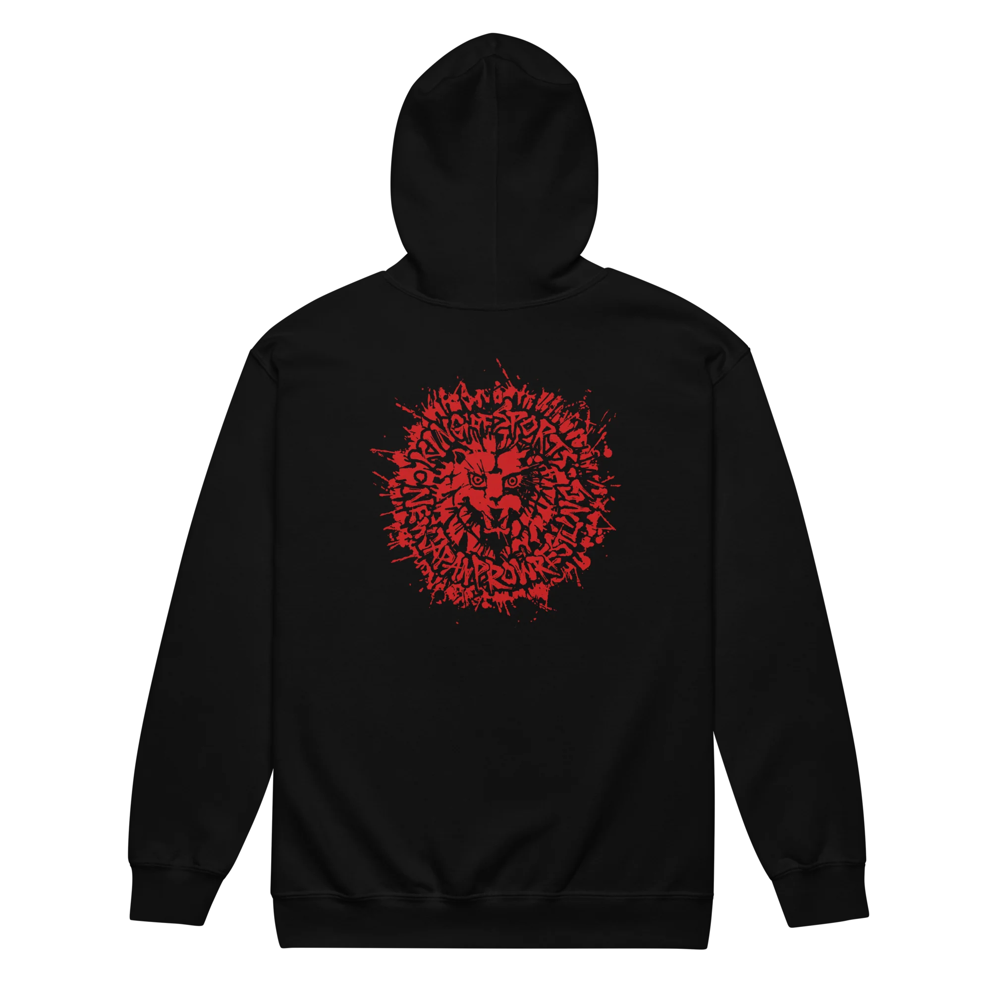Lion Mark Zip-Up Hoodie (2026 Black & Red) - Image 2