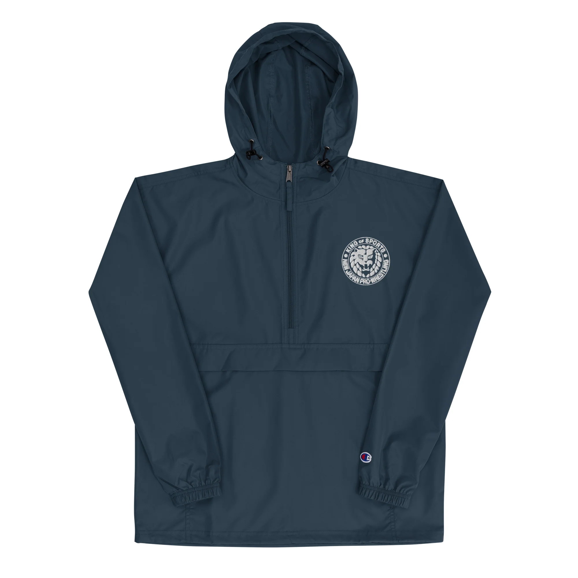 NJPW Lion Mark Embroidered Champion Packable Jacket - Image 3