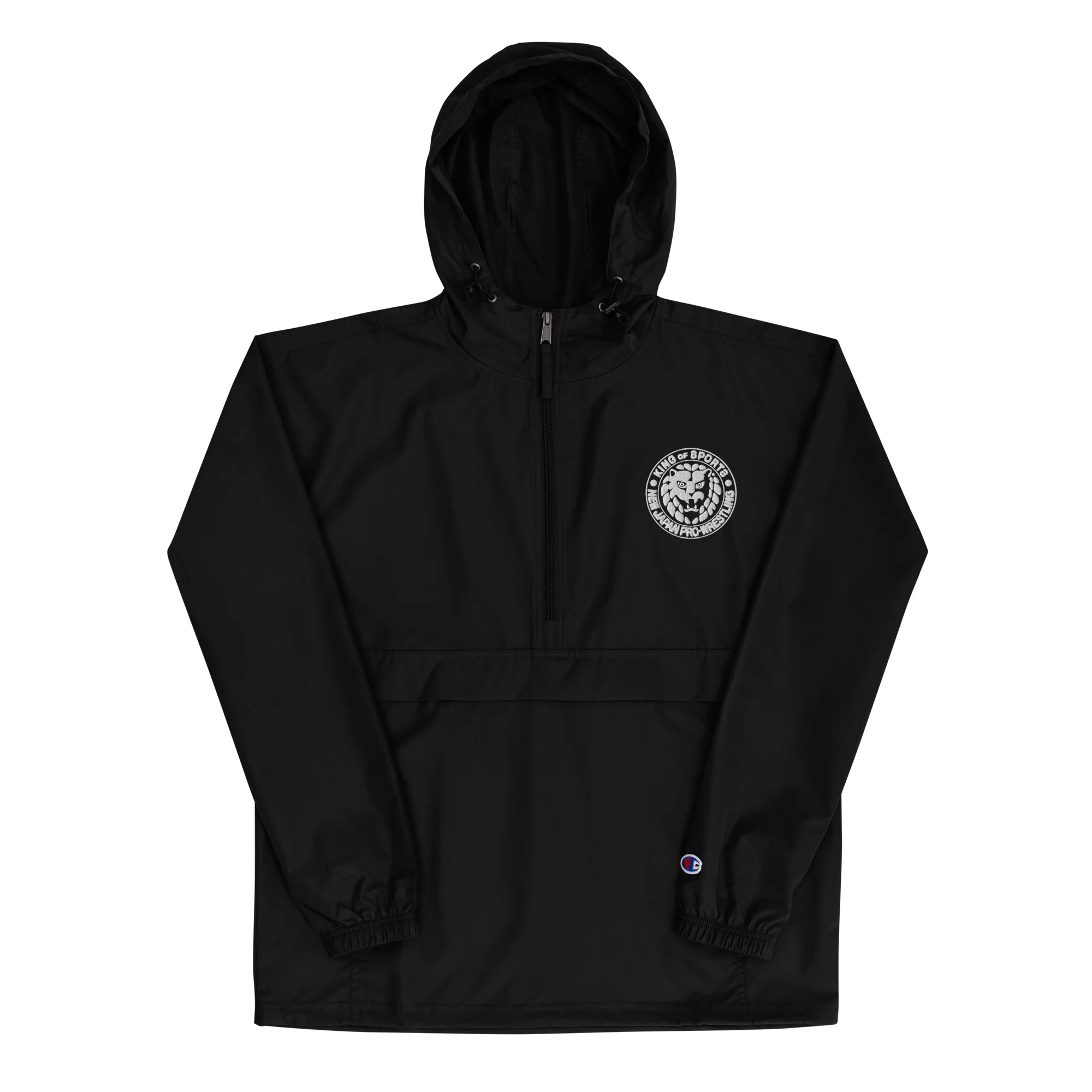 NJPW Lion Mark Embroidered Champion Packable Jacket - Image 4