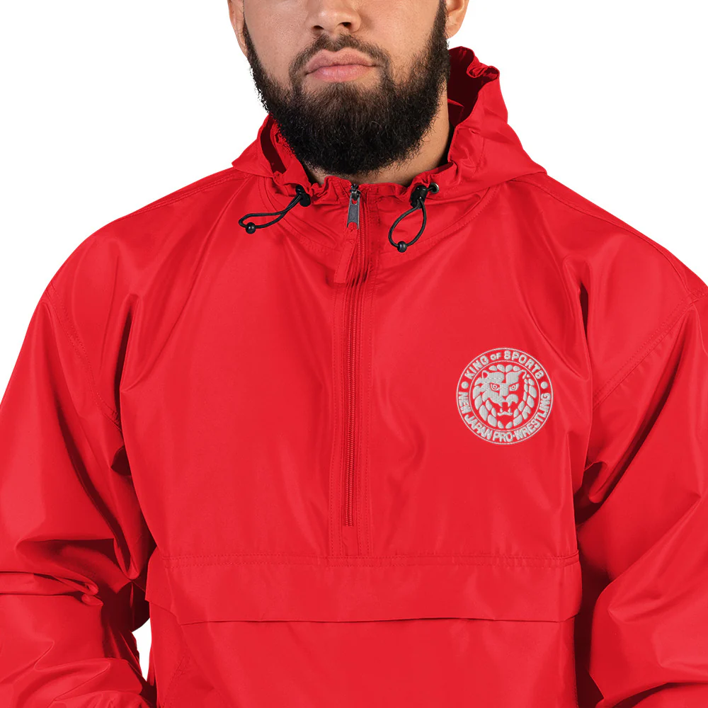 NJPW Lion Mark Embroidered Champion Packable Jacket - Image 5