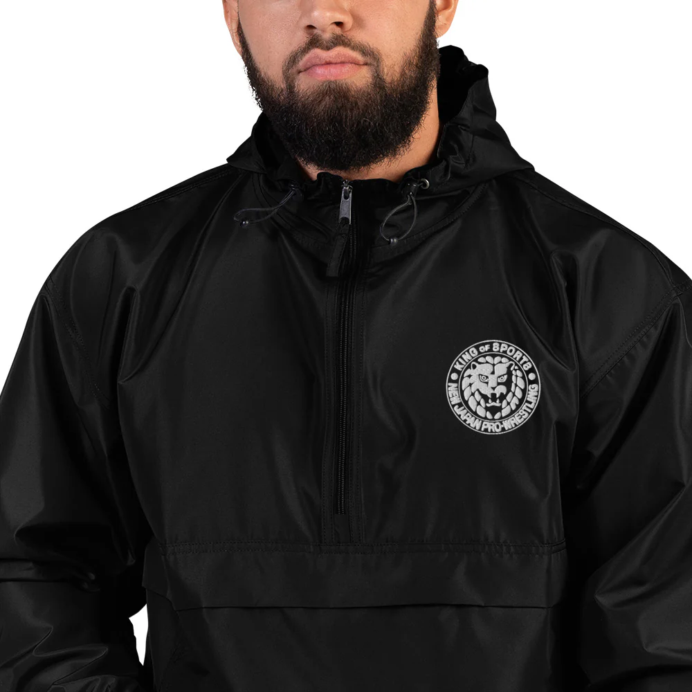 NJPW Lion Mark Embroidered Champion Packable Jacket - Image 9