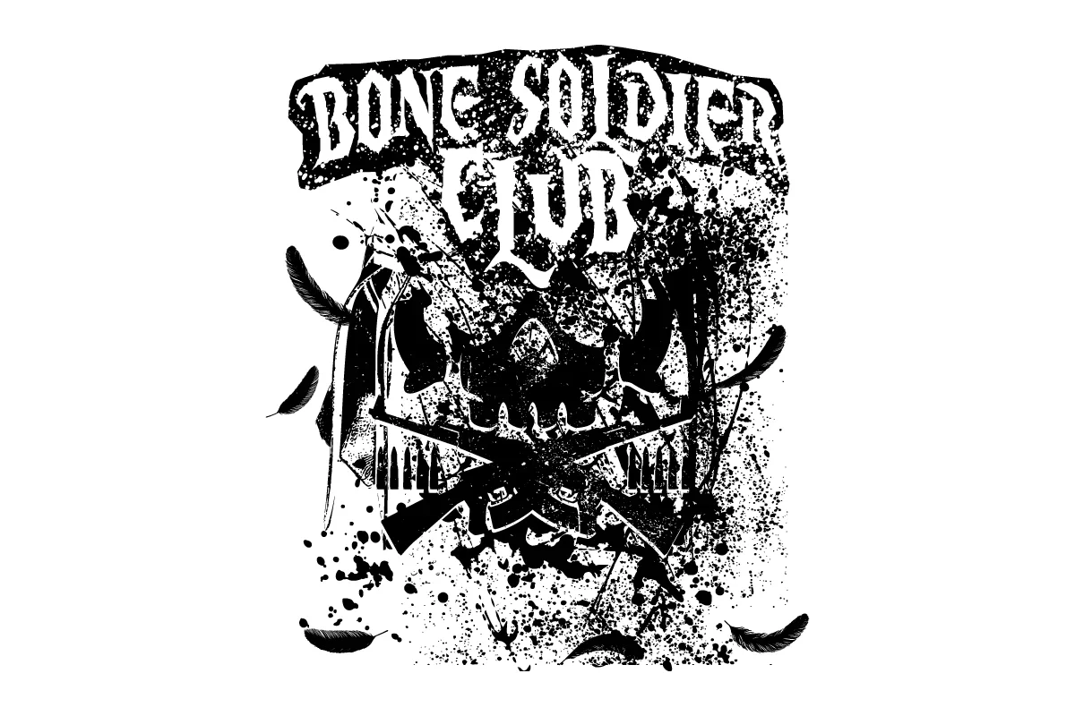 Taiji Ishimori - "BONE SOLDIER CLUB" 2022/white x black T-Shirt - Image 6